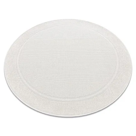 Teppich TIMO 5979 Kreis SISAL draussen Rahmen weiß 