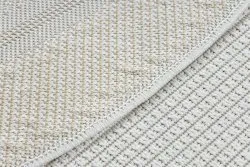 Teppich TIMO 5979 Kreis SISAL draussen Rahmen weiß 