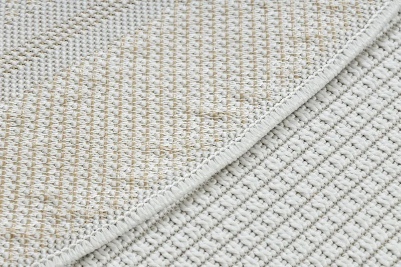 Teppich TIMO 5979 Kreis SISAL draussen Rahmen weiß 