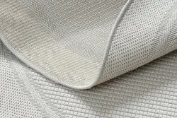 Teppich TIMO 5979 Kreis SISAL draussen Rahmen weiß 