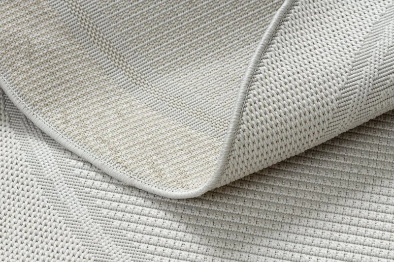 Teppich TIMO 5979 Kreis SISAL draussen Rahmen weiß 