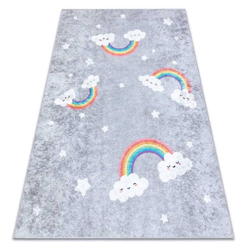 JUNIOR 52063.801 Regenbogen, Wolken für Kinder Anti-Rutsch - grau