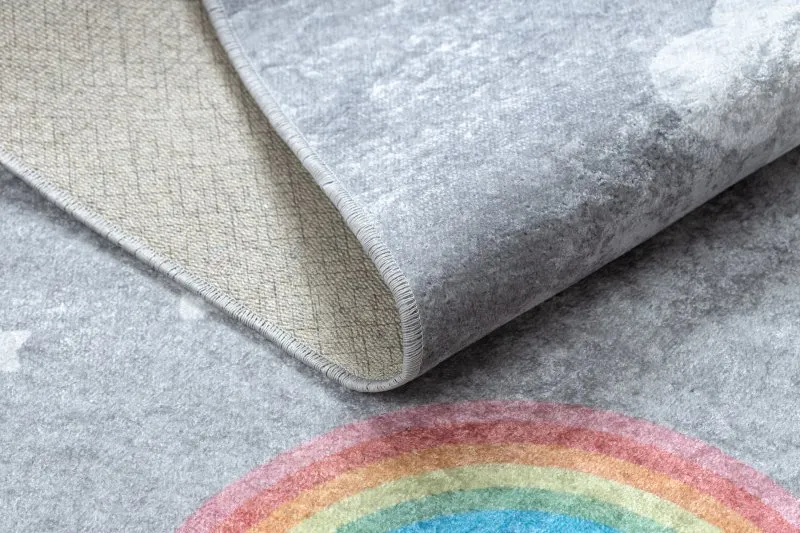 JUNIOR 52063.801 Regenbogen, Wolken für Kinder Anti-Rutsch - grau
