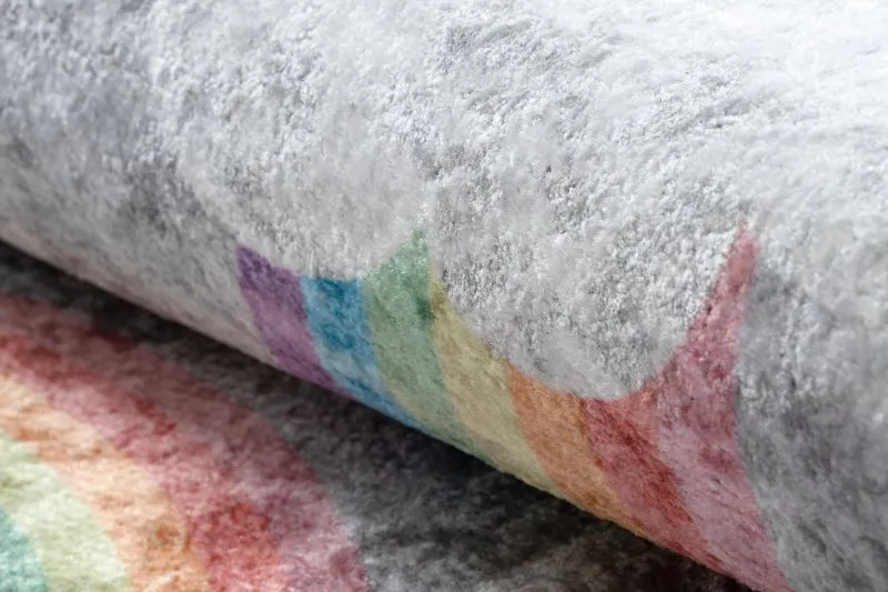 JUNIOR 52063.801 Regenbogen, Wolken für Kinder Anti-Rutsch - grau