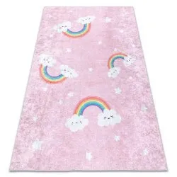 JUNIOR 52063.802 Regenbogen, Wolken für Kinder Anti-Rutsch - rosa