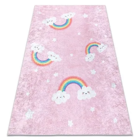 JUNIOR 52063.802 Regenbogen, Wolken für Kinder Anti-Rutsch - rosa