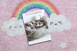 JUNIOR 52063.802 Regenbogen, Wolken für Kinder Anti-Rutsch - rosa