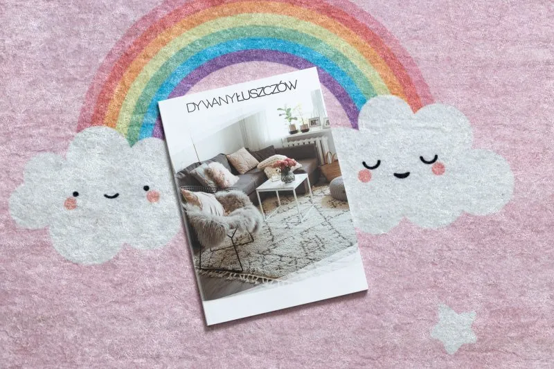 JUNIOR 52063.802 Regenbogen, Wolken für Kinder Anti-Rutsch - rosa