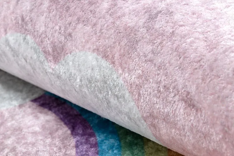 JUNIOR 52063.802 Regenbogen, Wolken für Kinder Anti-Rutsch - rosa