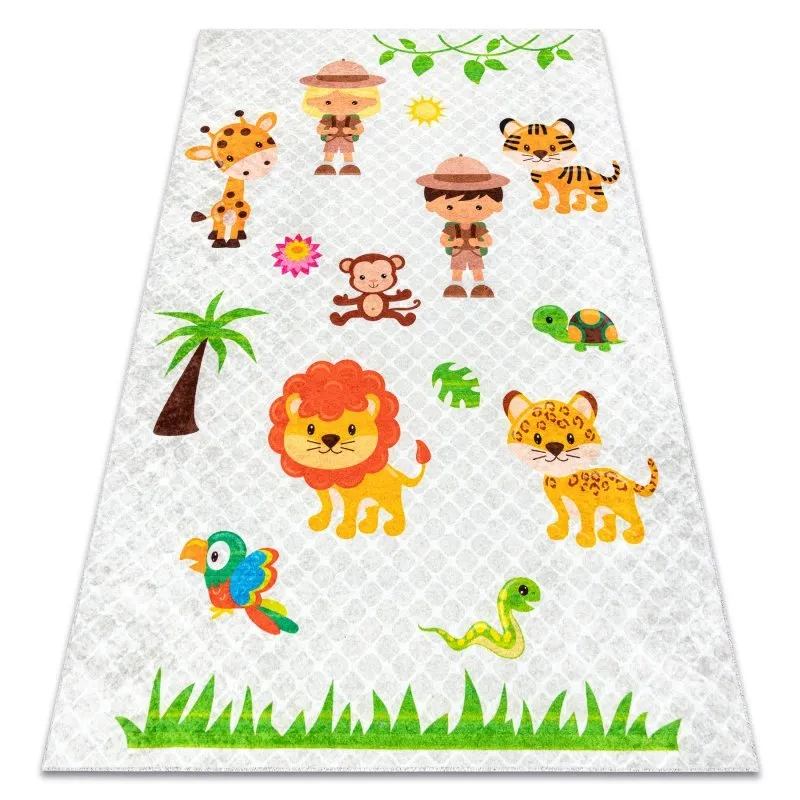 JUNIOR 52104.801 Safaris, Tiere für Kinder Anti-Rutsch - grau