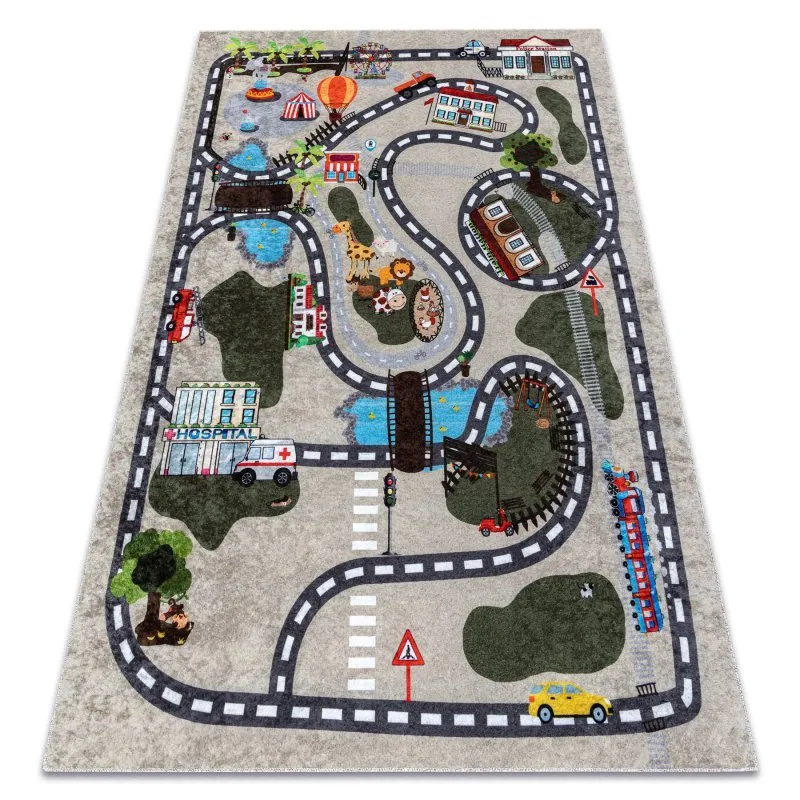 JUNIOR 51803.804 Stadt, Straßen für Kinder Anti-Rutsch - beige