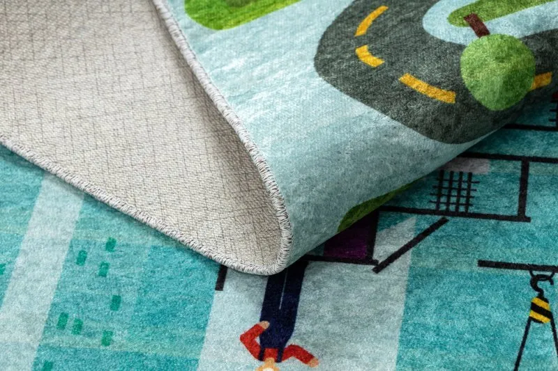 JUNIOR 52105.801 Baustelle, Straßen für Kinder Anti-Rutsch - blau