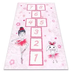 JUNIOR .802 Himmel und Hölle, Ballerina für Kinder Anti-Rutsch - rosa