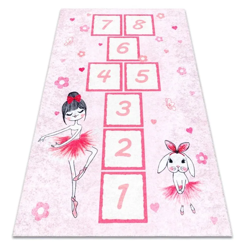 JUNIOR 51828.802 Himmel und Hölle, Ballerina für Kinder Anti-Rutsch - rosa