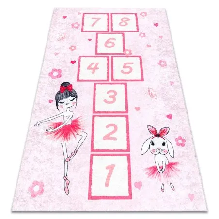 JUNIOR 51828.802 Himmel und Hölle, Ballerina für Kinder Anti-Rutsch - rosa