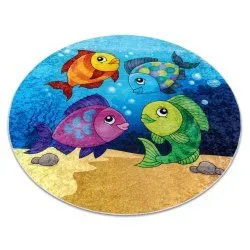 JUNIOR .801 Kreis Fische, Ozean für Kinder Anti-Rutsch - blau