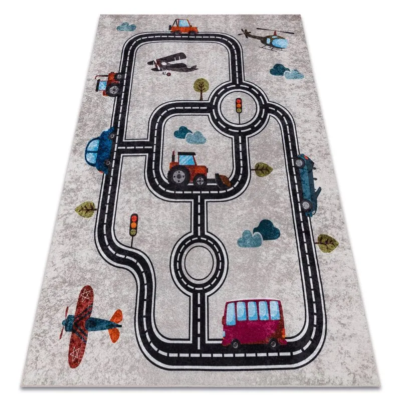 JUNIOR 52242.801 Stadt, Straßen für Kinder Anti-Rutsch - beige / schwarz