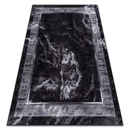 MIRO 51278.810 Waschteppich Marmor, griechisch Anti-Rutsch - schwarz / weiß