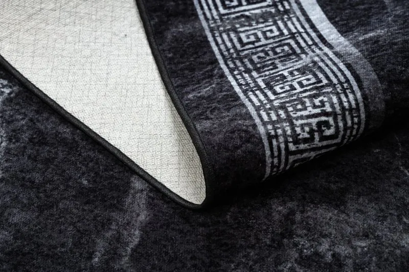 MIRO 51278.810 Waschteppich Marmor, griechisch Anti-Rutsch - schwarz / weiß