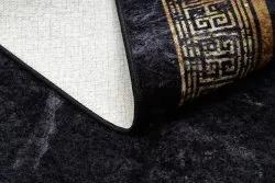 MIRO 51278.809 Waschteppich Marmor, griechisch Anti-Rutsch - schwarz / gold