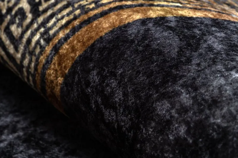 MIRO 51278.809 Waschteppich Marmor, griechisch Anti-Rutsch - schwarz / gold