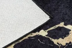 MIRO 51333.801 Waschteppich Marmor, Rahmen Anti-Rutsch - schwarz / gold