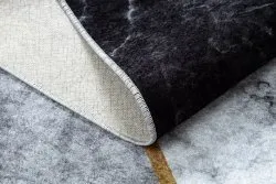 MIRO 51330.804 Waschteppich Marmor, geometrisch Anti-Rutsch - grau