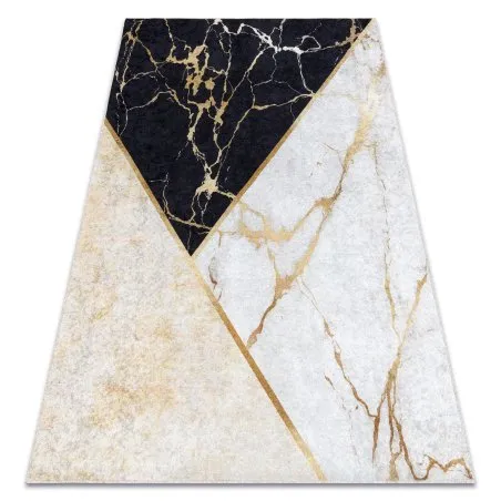 MIRO 52103.801 Waschteppich Marmor, geometrisch Anti-Rutsch - gold