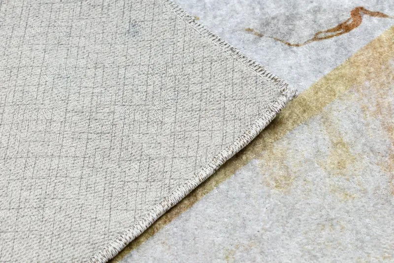 MIRO 52103.801 Waschteppich Marmor, geometrisch Anti-Rutsch - gold