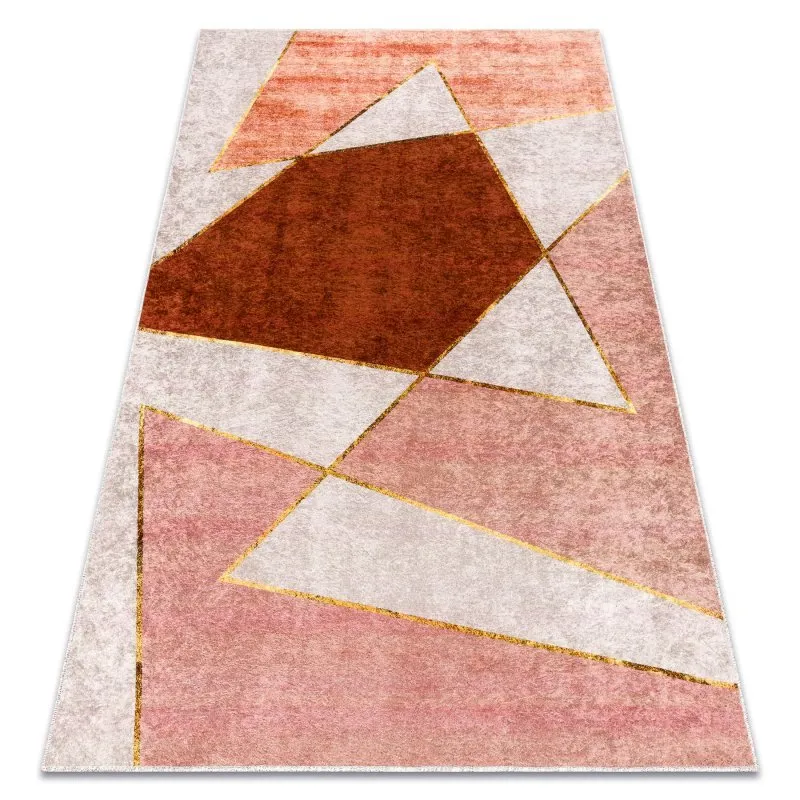 MIRO 52097.802 Waschteppich geometrisch Anti-Rutsch - rosa
