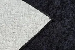MIRO 51518.805 Waschteppich Blätter, Rahmen Anti-Rutsch - schwarz / gold