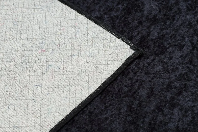 MIRO 51518.805 Waschteppich Blätter, Rahmen Anti-Rutsch - schwarz / gold