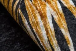 MIRO 51518.805 Waschteppich Blätter, Rahmen Anti-Rutsch - schwarz / gold