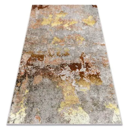 MIRO 51463.802 Waschteppich Abstraktion Anti-Rutsch - grau / gold