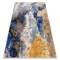 MIRO .802 Waschteppich Abstraktion Anti-Rutsch - blau / beige