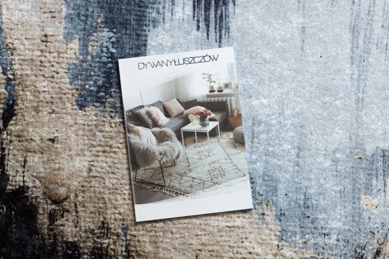 MIRO 51573.802 Waschteppich Abstraktion Anti-Rutsch - blau / gold