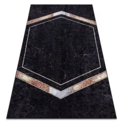 MIRO .802 Waschteppich Marmor, geometrická Anti-Rutsch - schwarz
