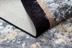 MIRO 51328.804 Waschteppich Abstraktion Anti-Rutsch - grau / gold
