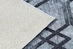 MIRO 51805.803 Waschteppich Geometrisch, Gitter Anti-Rutsch - grau