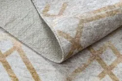 MIRO 51805.804 Waschteppich Geometrisch, Gitter Anti-Rutsch - gold