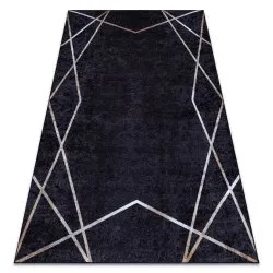 MIRO .811 Waschteppich Geometrisch Anti-Rutsch - schwarz