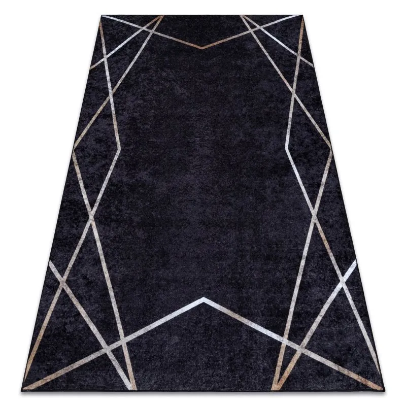 MIRO 51233.811 Waschteppich Geometrisch Anti-Rutsch - schwarz