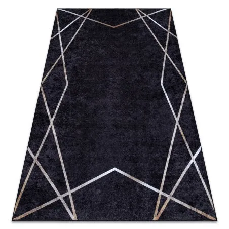 MIRO 51233.811 Waschteppich Geometrisch Anti-Rutsch - schwarz