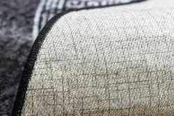 MIRO 51199.807 Kreis Waschteppich Marmor, griechisch Anti-Rutsch - schwarz / weiß