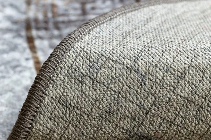 MIRO 51199.805 Kreis Waschteppich Marmor, griechisch Anti-Rutsch - grau / gold