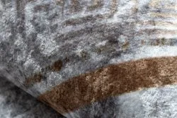 MIRO 51199.805 Kreis Waschteppich Marmor, griechisch Anti-Rutsch - grau / gold