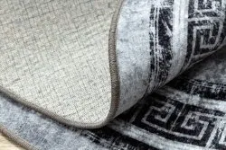 MIRO 51254.802 Kreis Waschteppich Marmor, griechisch Anti-Rutsch - grau / schwarz