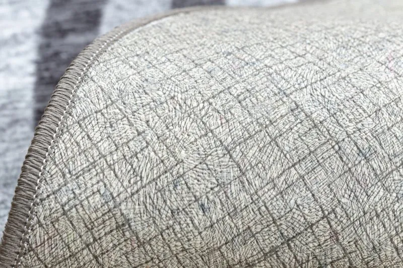 MIRO 51231.806 Kreis Waschteppich Linien Anti-Rutsch - grau / schwarz