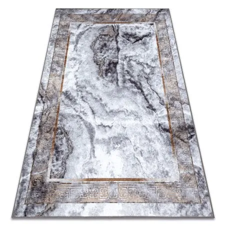 MIRO 51278.812 Waschteppich Marmor, griechisch Anti-Rutsch - grau / gold