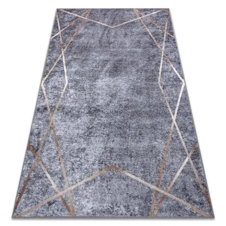 MIRO 51233.809 Waschteppich Geometrisch Anti-Rutsch - grau